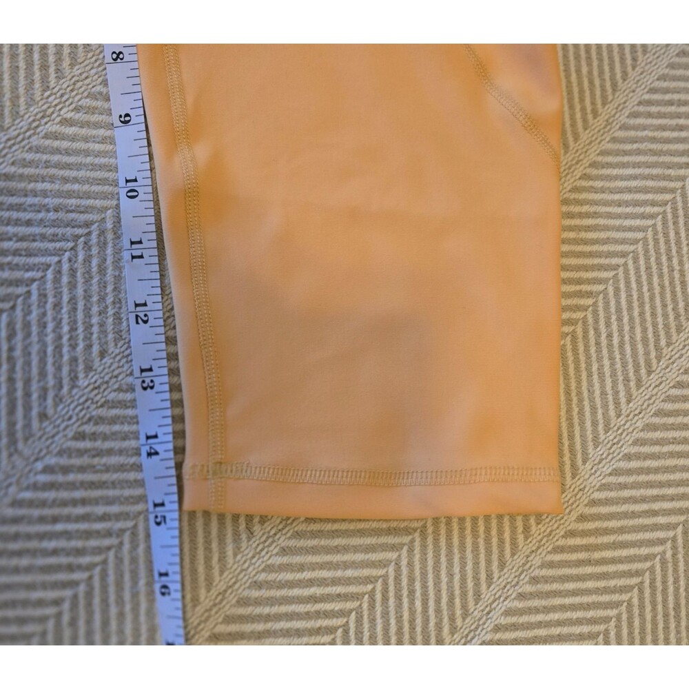Zippy High Waisted Capri Leggings Women Small Yellow Yoga Pant Pockets Workout - Picture 8 of 10